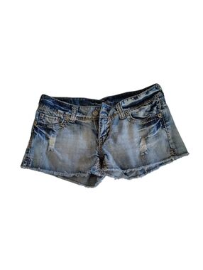 Vintage Vanity Daisy Dukes Distressed Cutoff Blue Denim Shorts Size 29 Waist